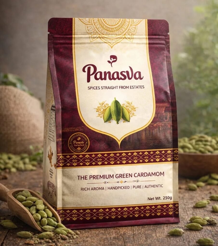Panasva green cardamom 250 g resealable pouch